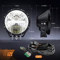 Nilight 7Inch Round Offroad Lights 2PCS 120W High Low Beam IP68 LED Driving Lights Pods Built-in EMC with 14AWG DT Connector Wiring Harness Kit for Truck ATV UTV SUV, 5 Years Warranty