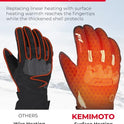 Guantes térmicos de motocicleta kemimoto, guantes calefactables para hombres y mujeres, guantes de calefacción impermeables con batería recargable, guantes eléctricos táctiles, 7.4 V 2600 mAh, calor hasta 3.5 – 6 horas (XXL, negro)