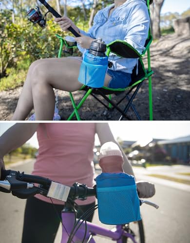 kemimoto Portavasos de tela Oxford con drenaje y clip de cocodrilo para barco, motocicleta, ATV, bicicleta, silla de ruedas, caminador, scooter, carrito de golf, RV, cámper, silla, ajustable