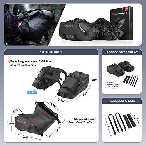 Rhinowalk Equipaje de viaje para motocicleta