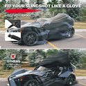 kemimoto - Funda compatible con Polaris Slingshot Vanderhall Carmel, cubierta de parabrisas impermeable, resistente al viento, para todo tipo de clima, con tiras reflectantes