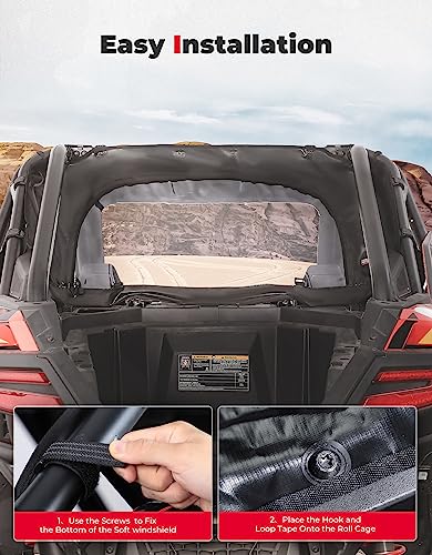 Kemimoto PRO XP - Parabrisas trasero UTV suave para ventana trasera compatible con RZR PRO XP /Turbo R 2020-2023 - Tapón de polvo, a prueba de polvo, accesorios de panel a prueba de lluvia