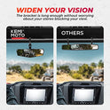 KEMIMOTO UTV Espejo retrovisor SXS UTV con vista transparente con abrazadera de aluminio ajustable de perfil bajo de 1.6-2 pulgadas, compatible con Polaris RZR/Pioneer/Talon/Kawasaki KRX/Mule/Can Am X3/CFMOTO