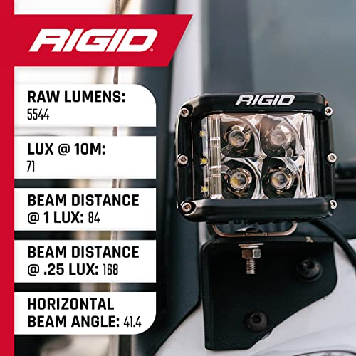 Rigid Industries - D-SS Pro, inundación, Carcasa Negra (par) para automóviles y ATV