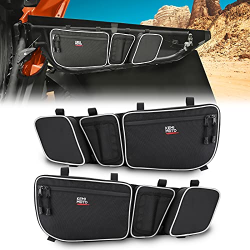 Kemimoto X3 Bolsas para puerta delantera compatibles con Can am Maverick X3 MAX Turbo R X DS Turbo X RS Turbo R 2017 2018 2019 2020 2021 2022 UTV Upper Door Bolsas de almacenamiento con rodillera extraíble y soporte para tazas