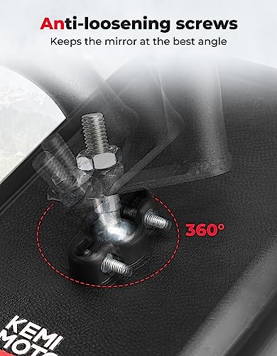 Kemimoto - Espejos laterales UTV, kit de 2 espejos retrovisores compatibles con Kubota RTV400, RTV500, RTV1100, RTV1140, RTV-X1100C - OEM: 77700-V5059