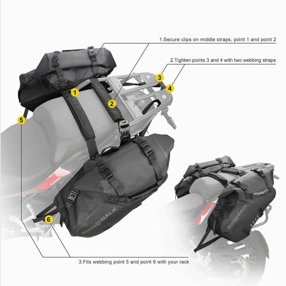 Rhinowalk Equipaje de viaje para motocicleta