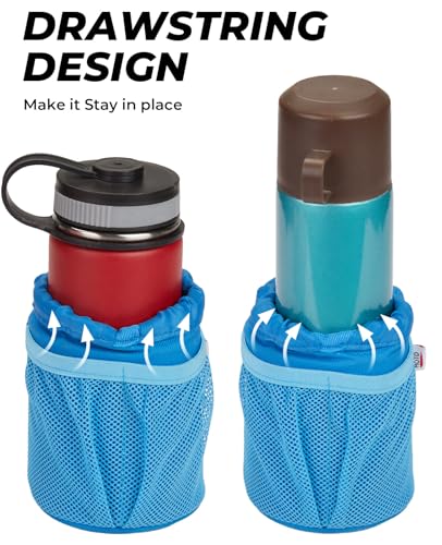 kemimoto Portavasos de tela Oxford con drenaje y clip de cocodrilo para barco, motocicleta, ATV, bicicleta, silla de ruedas, caminador, scooter, carrito de golf, RV, cámper, silla, ajustable
