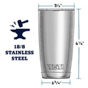 YETI Rambler Vaso de 20 onzas, acero inoxidable, aislado al aspiradora con tapa MagSlider, color azul