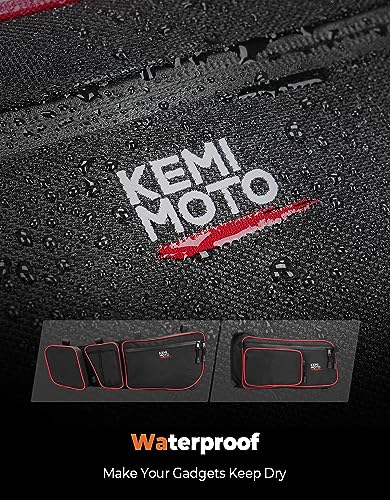 KEMIMOTO X3 Bolsas de almacenamiento para puerta delantera y trasera, color rojo compatible con Can Am Maverick X3 Max/X RS/DS/MR T/urbo RR All Max modelos con rodillera extraíble y soporte para vasos