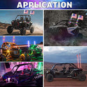 omotor 2 luces LED de 4 pies con Bluetooth y control remoto en espiral RGB Chase Light Offroad 360 ° Spiraling Rising Dream Wrap Baile látigos