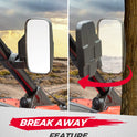 KEMIMOTO UTV Espejos laterales UTV para jaula de 1.6 a 2 pulgadas compatible con Pioneer Polaris RZR 900 1000 Can-Am Kawasaki Mule Rhino YXZ Zforce, vidrio templado a prueba de roturas