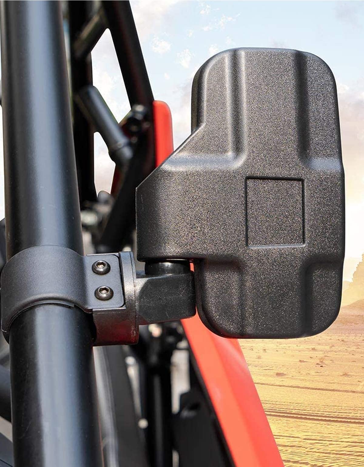 KEMIMOTO UTV Espejos laterales UTV para jaula de 1.6 a 2 pulgadas compatible con Pioneer Polaris RZR 900 1000 Can-Am Kawasaki Mule Rhino YXZ Zforce, vidrio templado a prueba de roturas