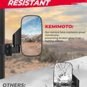 KEMIMOTO UTV Espejos laterales UTV para jaula de 1.6 a 2 pulgadas compatible con Pioneer Polaris RZR 900 1000 Can-Am Kawasaki Mule Rhino YXZ Zforce, vidrio templado a prueba de roturas