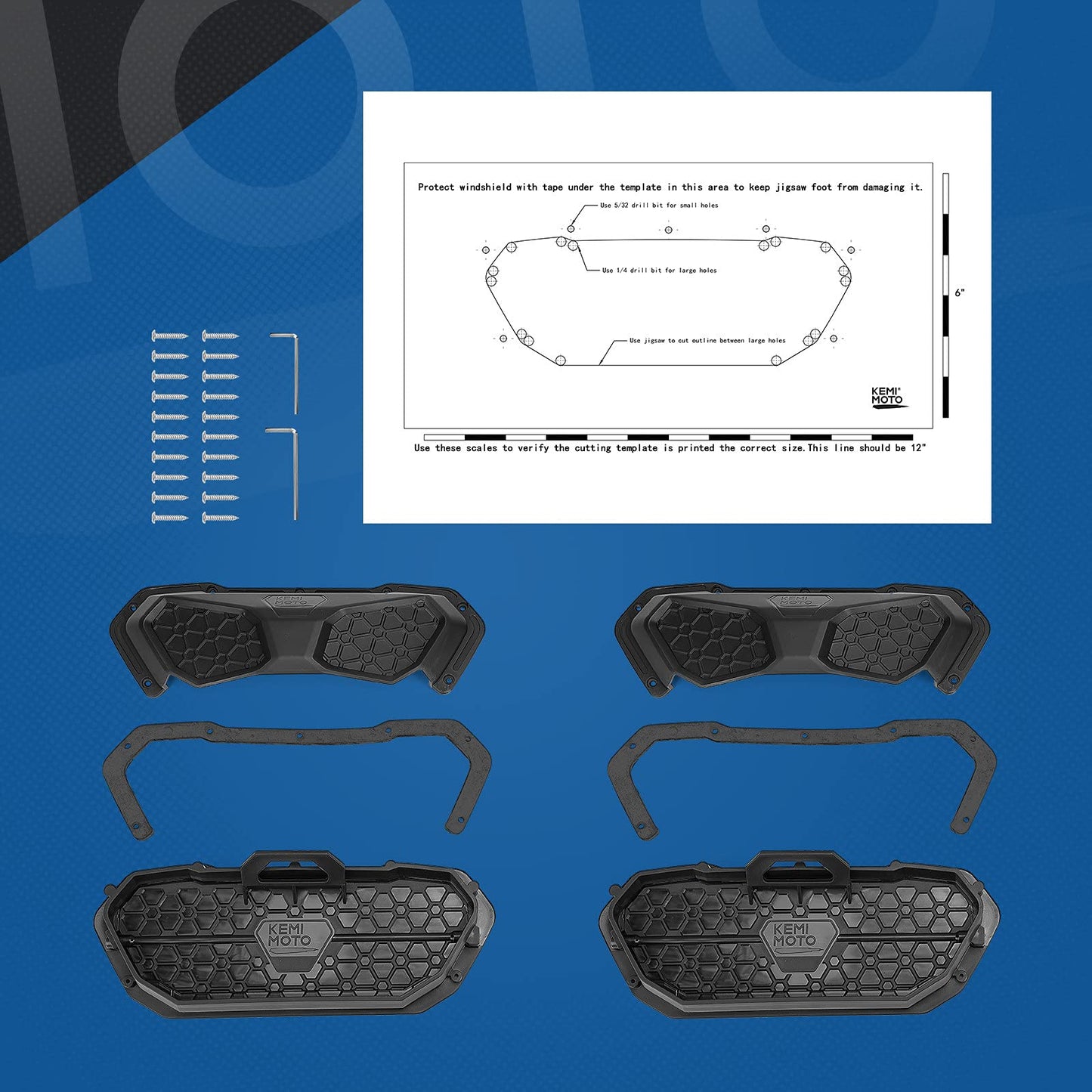 Ventilación para parabrisas UTV, 2 piezas de ventilación para parabrisas KEMIMOTO para UTV, se adapta a parabrisas de policarbonato, compatible con Polaris RZR Ranger General, Can Am Maverick X3, Pioneer/Talon, Kawasaki Teryx Krx Mule, etc