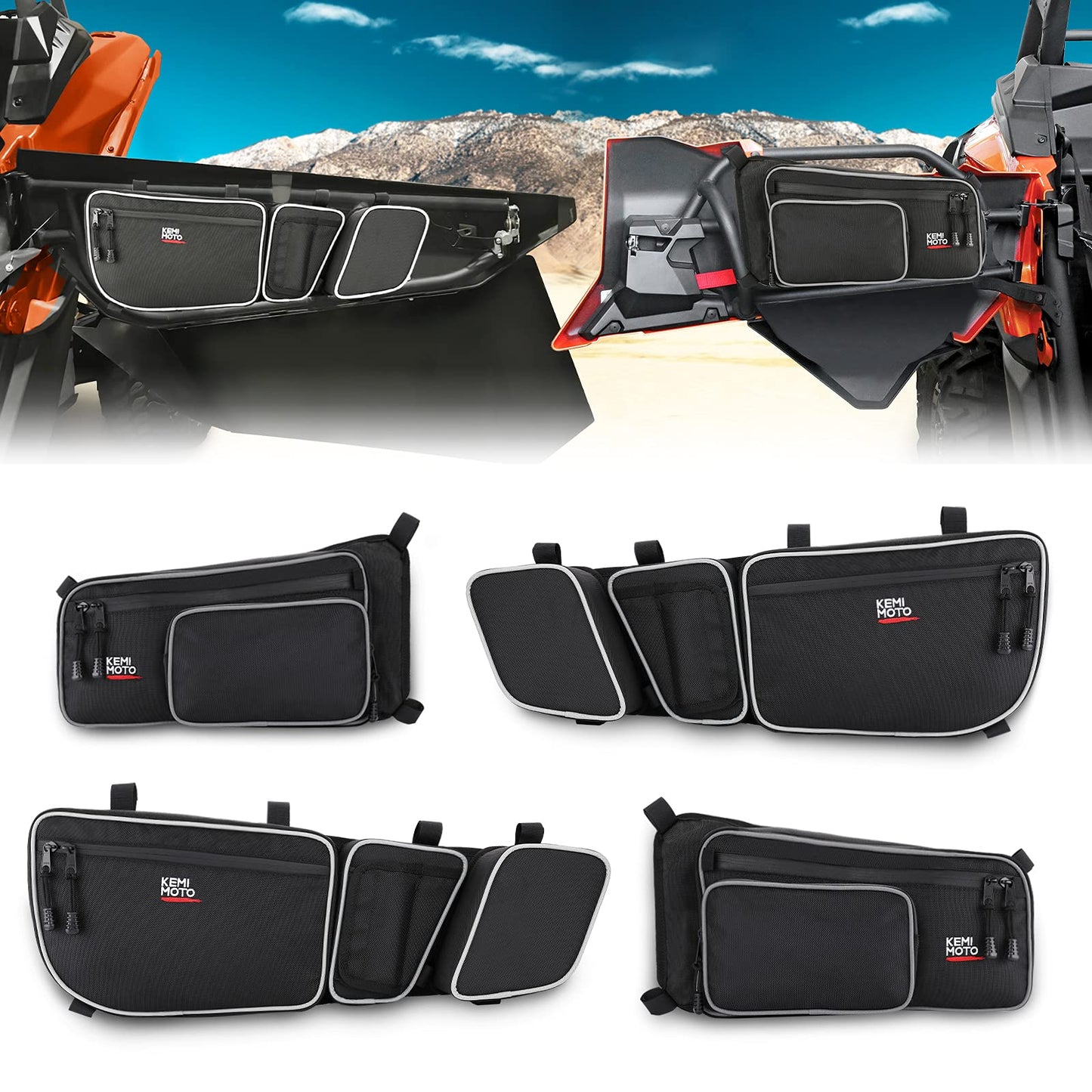 kemimoto Bolsas X3 para puerta delantera y trasera compatibles con 2017 2018 2019 2020 2021 2022 Can Am Maverick X3 Max /X RS /DS /MR T/urbo RR todos los modelos con rodillera extraíble y soporte para tazas