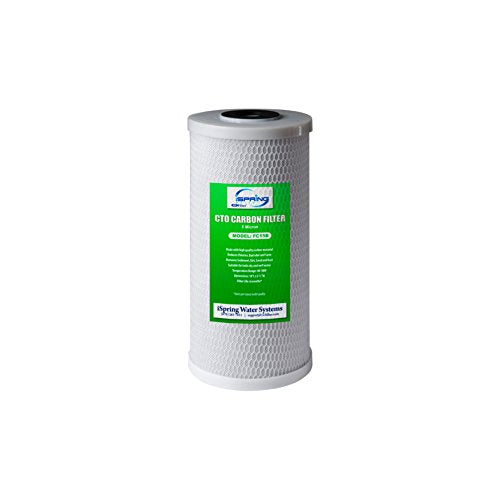 iSpring FC15B - Cartucho de repuesto para filtro de carbón activado CTO de alta capacidad para debajo del fregadero y sistema de filtración de agua de toda la casa, 4.5" x 10", color azul grande 5 micras 10 x 4.5"
