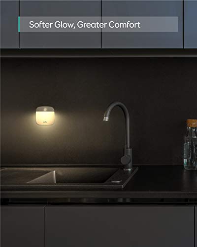 Eufy Lumi - Luz nocturna adhesiva de segunda generación LED blanca cálida, sensor de movimiento, recámara, baño, cocina, pasillo, escaleras, eficiencia energética, compacto, paquete de 3