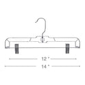 HOUSE DAY Ganchos de plástico Transparente para Falda de 14 Pulgadas con Clips Ajustables, Perchas para Pantalones con Gancho Giratorio, Perchas para Pantalones, Faldas, Jeans (Paquete de 100)