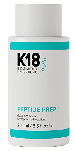 K18 PEPTIDE PREP™ - Champú clarificante de desintoxicación seguro de color, ingredientes inspirados en el cuidado de la piel para nutrir el cabello mientras elimina la acumulación para un lienzo limpio y saludable, 8.5 onzas líquidas