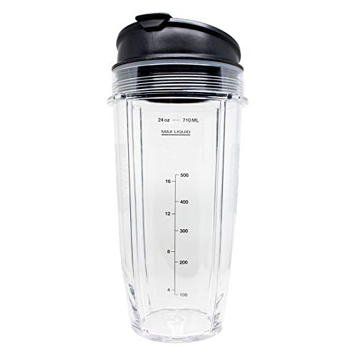 Bidihome - Juego de 2 vasos de repuesto para licuadora de 24 onzas con tapas, sin BPA, portátil, perfectos para el consumo en movimiento