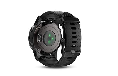Garmin 010-01988-06 Fenix 5 Plus Zafiro Bisel con Correa de Piel, GPS, color Negro