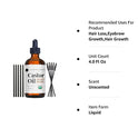Castor Oil (4oz), USDA Certified Organic, 100% Pure, Cold Pressed, Hexane Free by Kate Blanc. Stimulate Growth for Eyelashes, Eyebrows, Hair. Skin Moisturizer & Oil Cleanse. FREE Starter Kit