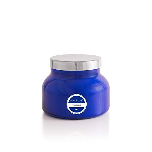 Capri Blue Vela perfumada - Mecha de algodón - Vela de aromaterapia de lujo - 19 onzas - Volcán - Azul