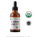 Castor Oil (4oz), USDA Certified Organic, 100% Pure, Cold Pressed, Hexane Free by Kate Blanc. Stimulate Growth for Eyelashes, Eyebrows, Hair. Skin Moisturizer & Oil Cleanse. FREE Starter Kit