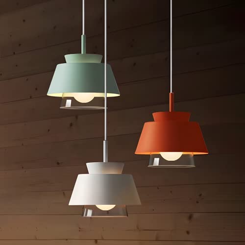 BAYCHEER Lámpara colgante de estilo nórdico macarrón, moderna de metal y vidrio, 2 sombras, lámpara colgante para comedor