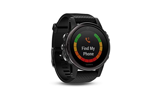 Garmin 010-01988-06 Fenix 5 Plus Zafiro Bisel con Correa de Piel, GPS, color Negro