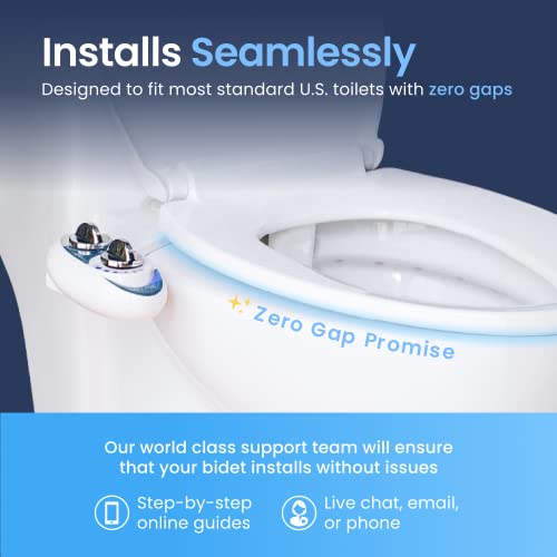 Luxe Bidet Neo 120 (Elite Series) - Boquilla autolimpiante - Accesorio mecánico no eléctrico para inodoro de bidé con válvulas de grifo fuertes y mangueras de metal