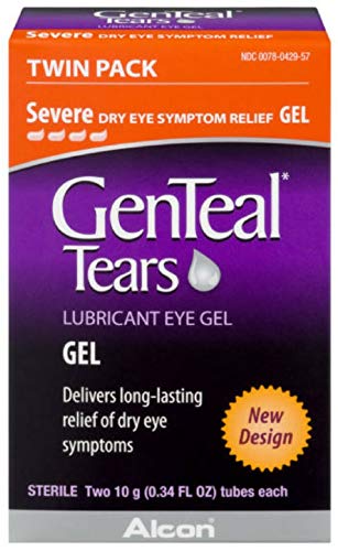GenTeal - Gel lubricante para ojos, severo, paquete doble - (2 tubos de 10 gramos cada uno) - El embalaje puede variar