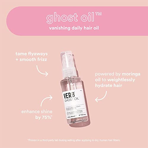 Verb Aceite de fantasma, vegano y ligero, aceite revitalizante para el cabello, nutre y promueve el cabello brillante, todos los tipos de cabello
