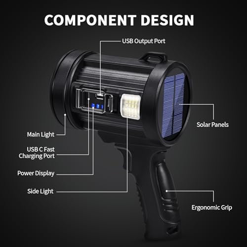 Linterna LED con luz mazorca y paneles solares