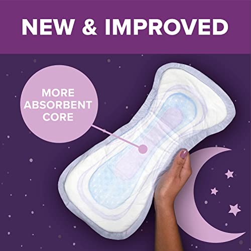 Poise Incontinence Overnight Pads, Ultimate Absorbency, Long, 27 Count (Pack of 4)