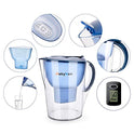 Hskyhan Jarra alcalina de filtro de agua – 3,5 litros mejora el pH, 2 filtros incluidos, sin BPA, sistema de filtración de 7 etapas para purificar, azul