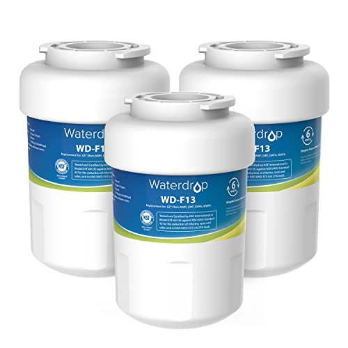 Waterdrop MWF NSF 53&42 Certified Refrigerator Water Filter, Compatible with GE SmartWater MWF, MWFINT, MWFP, MWFA, GWF, HDX FMG-1, GSE25GSHECSS, WFC1201, RWF1060, 197D6321P006, Kenmore 9991, 3 Pack
