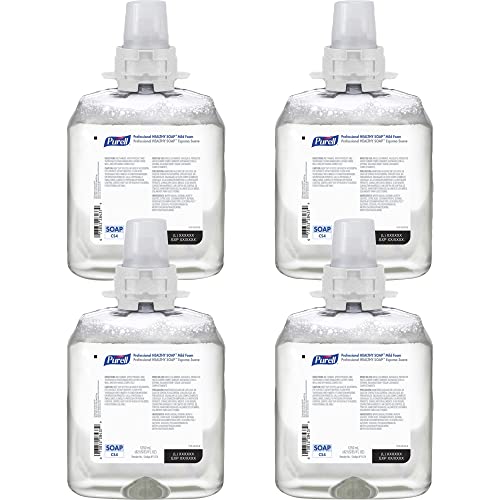 PURELL Marca HEALTHY SOAP Espuma suave, 1250 ml de repuesto de jabón de manos para dispensador de estilo empuje PureLL CS4 (paquete de 4) - 5174-04