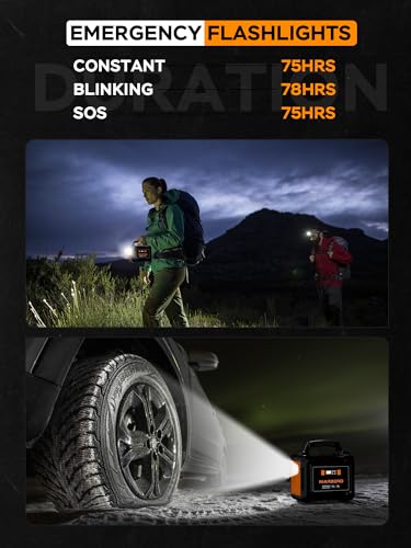 MARBERO - Generadores solares portátiles de 100 W, 45000 mAh, fuente de alimentación de batería de camping con salida de CA de 110 V, 2 puertos CC, 4 puertos USB, LED para CPAP al aire última intervensión, camping, viajes, caza, apagón de emergencia