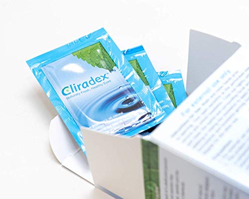 Cliradex Natural Eyelid, Eyelash, and Facial Cleansing Towelettes, Box of 24