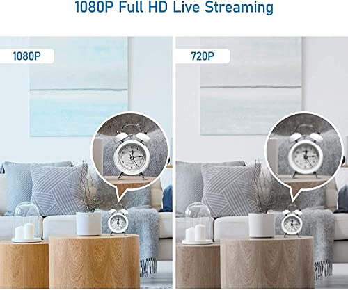 LaView Cámara de seguridad para el hogar HD 1080P (2 unidades) de detección de movimiento, incluye 2 tarjetas SD, audio bidireccional, visión nocturna, vigilancia interior WiFi para bebé/mascotas, Alexa y Google, servicio en la nube (servidor de EE. UU.)