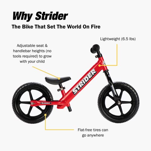 Strider – 12 Classic Bicicleta de Equilibrio, a Partir de 18 Meses a 3 años