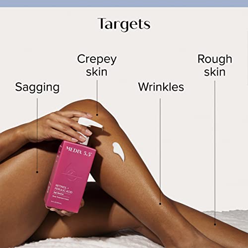 Medix 5.5 Retinol Cream and Collagen Cream Set. Medix 5.5 Retinol Cream with Ferulic Acid targets Crepey Skin, Wrinkles and Sun Damaged Skin. Collagen Cream firms and tightens Sagging Skin. Two 15oz