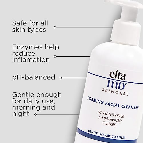 EltaMD Foaming Facial Cleanser, Gentle, Oil-free, Paraben-free, Dermatologist-Recommended Enzyme and Amino Acid Face Wash 7.0 oz