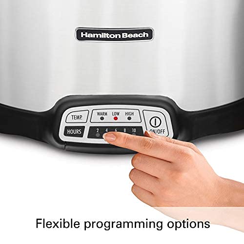 Hamilton Beach Stay or Go Programmable 7 Qt. Slow Cooker 33478 - Olla con dosificador para fiestas