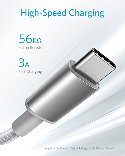 Anker Premium Nylon USB-C to USB-A Cable, for Samsung Galaxy S9/S8/Note 8, LG V20/G5/G6, and More
