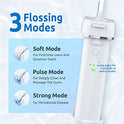 Irrigador bucal de agua [Mini portátil inalámbrico] Limpiador de dientes de agua para irrigador bucal, tanque de agua telescópico, 3 modos y IPX7 impermeable, hilo dental para el hogar y viajes para dientes, soporte para cuidado de puentes