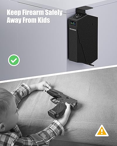 HOLEWOR - Pistola biométrica segura para pistolas, pistola, segura para pistola con huella digital, 3 maneras de acceso rápido, seguro para mesita de noche, computadora, vehículo