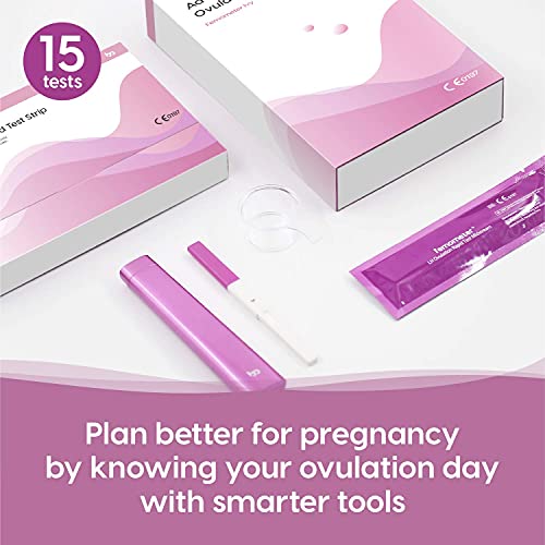 Femometer Ovulation Predictor Kit, Digital Ovulation Test, OPK Test Featuring Bluetooth Connection, Advanced Ovulation Tests Digital Results LH Surge Test with 15 Ovulation Tests Strips